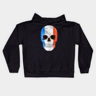 France Flag Skull - Gift for French With Roots From France Kids Hoodie